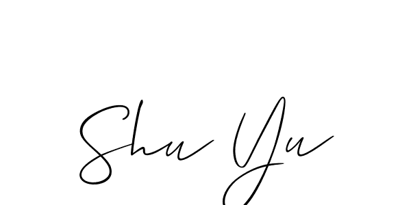 Create a beautiful signature design for name Shu Yu. With this signature (Allison_Script) fonts, you can make a handwritten signature for free. Shu Yu signature style 2 images and pictures png