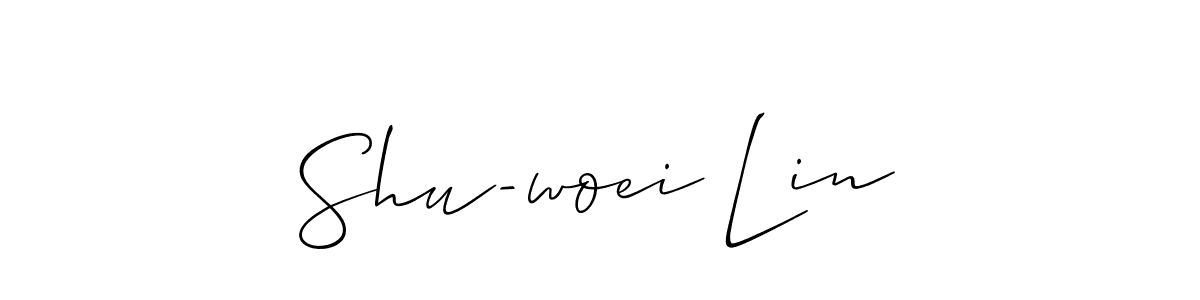 if you are searching for the best signature style for your name Shu-woei Lin. so please give up your signature search. here we have designed multiple signature styles  using Allison_Script. Shu-woei Lin signature style 2 images and pictures png