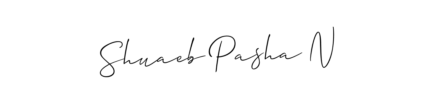 How to Draw Shuaeb Pasha N signature style? Allison_Script is a latest design signature styles for name Shuaeb Pasha N. Shuaeb Pasha N signature style 2 images and pictures png