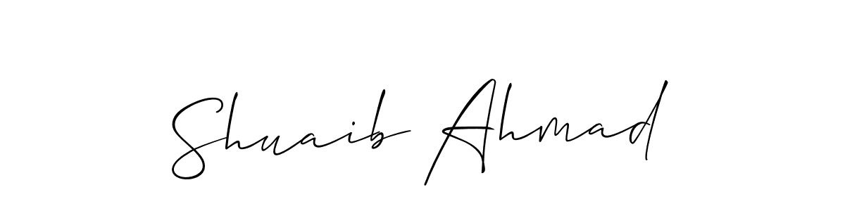 Design your own signature with our free online signature maker. With this signature software, you can create a handwritten (Allison_Script) signature for name Shuaib Ahmad. Shuaib Ahmad signature style 2 images and pictures png