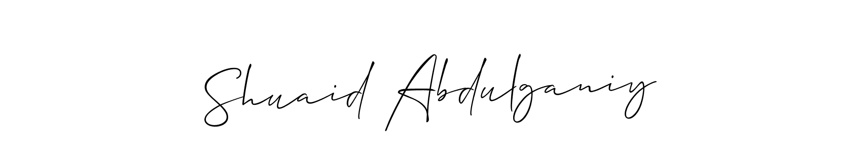 How to Draw Shuaid Abdulganiy signature style? Allison_Script is a latest design signature styles for name Shuaid Abdulganiy. Shuaid Abdulganiy signature style 2 images and pictures png