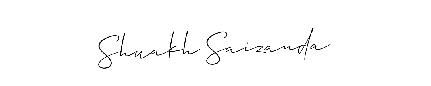 How to make Shuakh Saizanda signature? Allison_Script is a professional autograph style. Create handwritten signature for Shuakh Saizanda name. Shuakh Saizanda signature style 2 images and pictures png