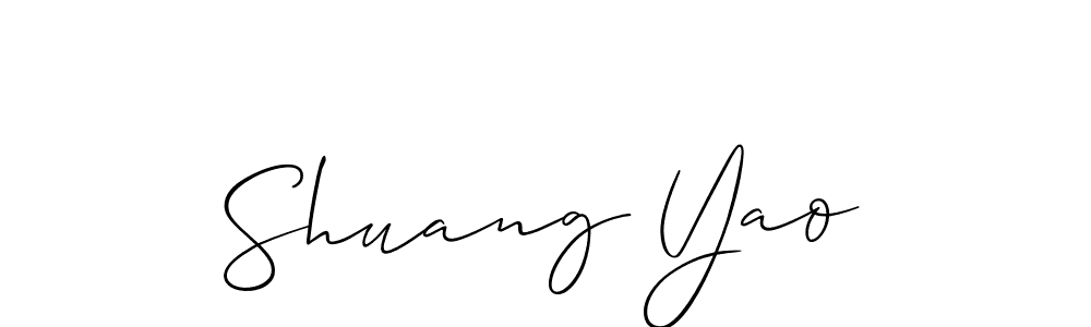 Design your own signature with our free online signature maker. With this signature software, you can create a handwritten (Allison_Script) signature for name Shuang Yao. Shuang Yao signature style 2 images and pictures png