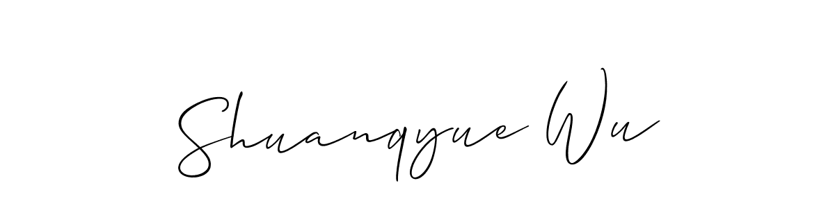 Similarly Allison_Script is the best handwritten signature design. Signature creator online .You can use it as an online autograph creator for name Shuanqyue Wu. Shuanqyue Wu signature style 2 images and pictures png