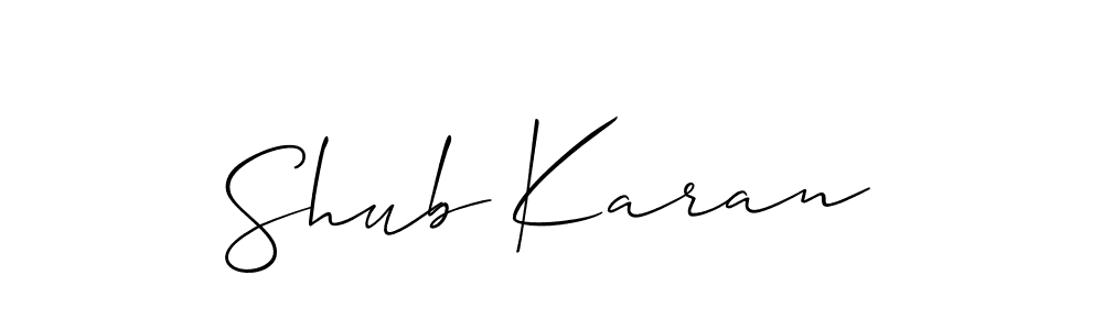 Make a short Shub Karan signature style. Manage your documents anywhere anytime using Allison_Script. Create and add eSignatures, submit forms, share and send files easily. Shub Karan signature style 2 images and pictures png