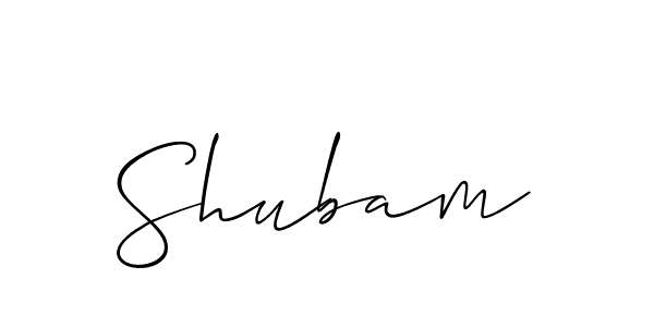 Create a beautiful signature design for name Shubam. With this signature (Allison_Script) fonts, you can make a handwritten signature for free. Shubam signature style 2 images and pictures png