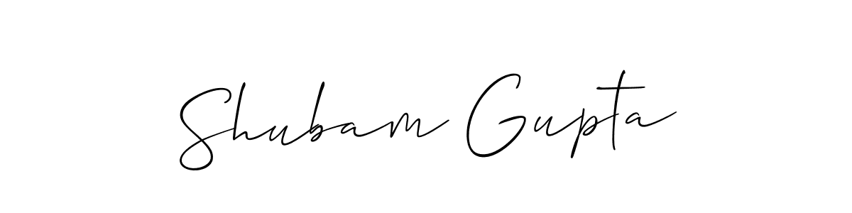 Allison_Script is a professional signature style that is perfect for those who want to add a touch of class to their signature. It is also a great choice for those who want to make their signature more unique. Get Shubam Gupta name to fancy signature for free. Shubam Gupta signature style 2 images and pictures png