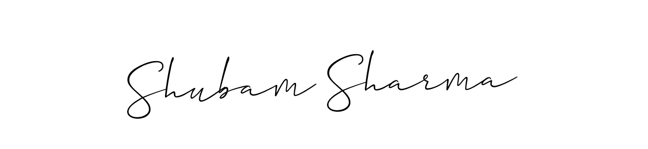 The best way (Allison_Script) to make a short signature is to pick only two or three words in your name. The name Shubam Sharma include a total of six letters. For converting this name. Shubam Sharma signature style 2 images and pictures png