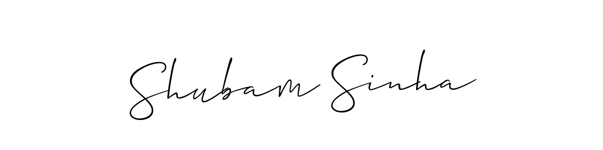 How to make Shubam Sinha name signature. Use Allison_Script style for creating short signs online. This is the latest handwritten sign. Shubam Sinha signature style 2 images and pictures png