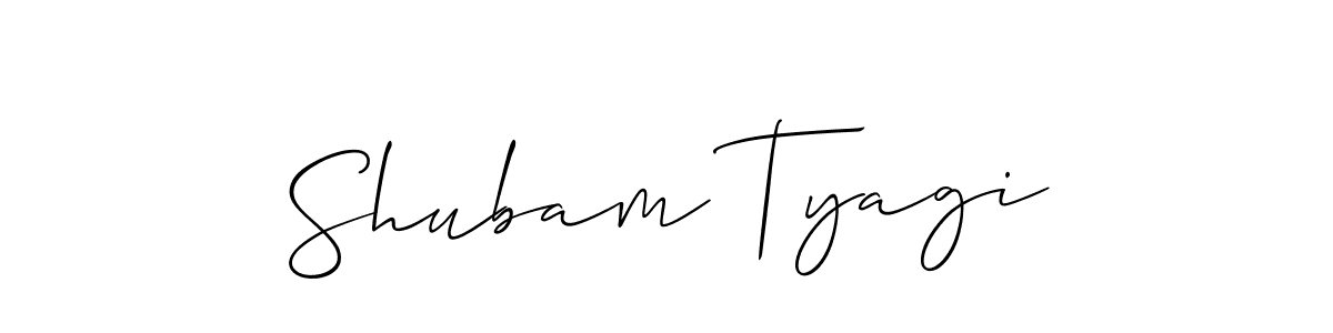 How to Draw Shubam Tyagi signature style? Allison_Script is a latest design signature styles for name Shubam Tyagi. Shubam Tyagi signature style 2 images and pictures png