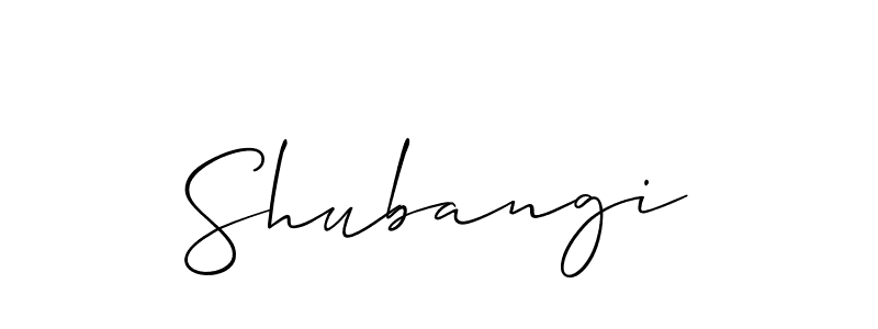 How to make Shubangi signature? Allison_Script is a professional autograph style. Create handwritten signature for Shubangi name. Shubangi signature style 2 images and pictures png