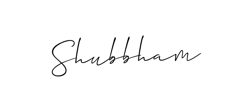 Shubbham stylish signature style. Best Handwritten Sign (Allison_Script) for my name. Handwritten Signature Collection Ideas for my name Shubbham. Shubbham signature style 2 images and pictures png