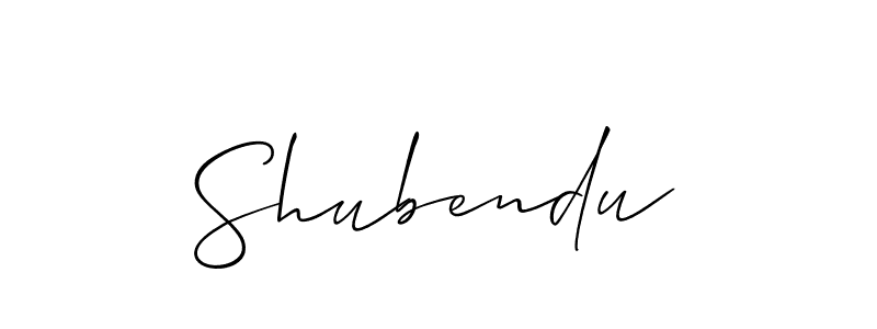 The best way (Allison_Script) to make a short signature is to pick only two or three words in your name. The name Shubendu include a total of six letters. For converting this name. Shubendu signature style 2 images and pictures png