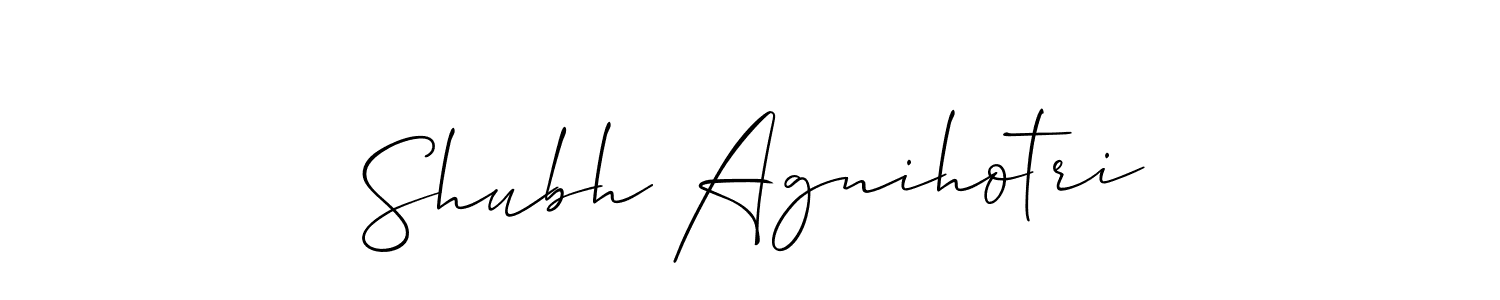 You should practise on your own different ways (Allison_Script) to write your name (Shubh Agnihotri) in signature. don't let someone else do it for you. Shubh Agnihotri signature style 2 images and pictures png