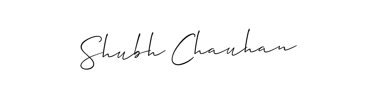 Allison_Script is a professional signature style that is perfect for those who want to add a touch of class to their signature. It is also a great choice for those who want to make their signature more unique. Get Shubh Chauhan name to fancy signature for free. Shubh Chauhan signature style 2 images and pictures png