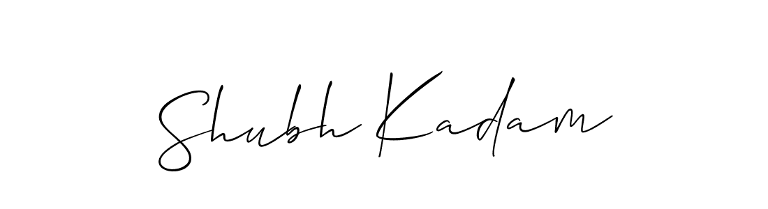Make a beautiful signature design for name Shubh Kadam. With this signature (Allison_Script) style, you can create a handwritten signature for free. Shubh Kadam signature style 2 images and pictures png