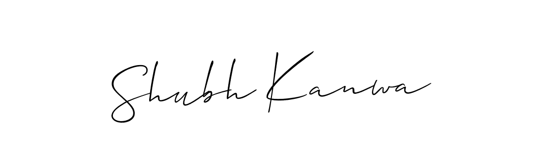 How to make Shubh Kanwa signature? Allison_Script is a professional autograph style. Create handwritten signature for Shubh Kanwa name. Shubh Kanwa signature style 2 images and pictures png