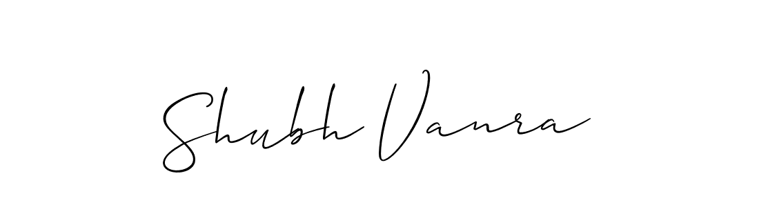 Make a beautiful signature design for name Shubh Vanra. With this signature (Allison_Script) style, you can create a handwritten signature for free. Shubh Vanra signature style 2 images and pictures png