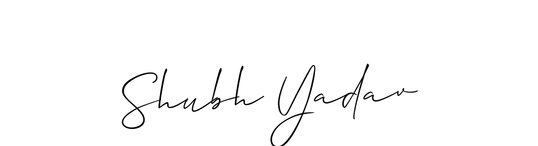 Also we have Shubh Yadav name is the best signature style. Create professional handwritten signature collection using Allison_Script autograph style. Shubh Yadav signature style 2 images and pictures png