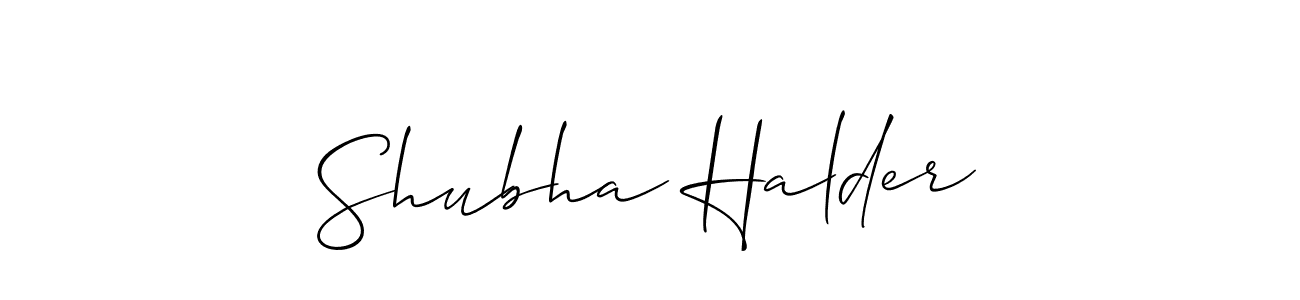 Use a signature maker to create a handwritten signature online. With this signature software, you can design (Allison_Script) your own signature for name Shubha Halder. Shubha Halder signature style 2 images and pictures png