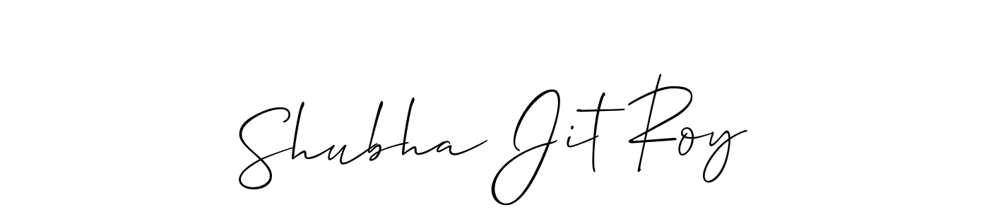 if you are searching for the best signature style for your name Shubha Jit Roy. so please give up your signature search. here we have designed multiple signature styles  using Allison_Script. Shubha Jit Roy signature style 2 images and pictures png