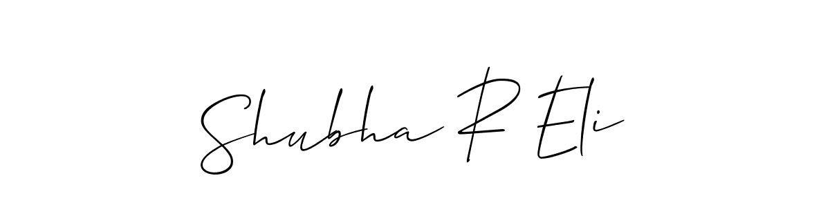 Use a signature maker to create a handwritten signature online. With this signature software, you can design (Allison_Script) your own signature for name Shubha R Eli. Shubha R Eli signature style 2 images and pictures png