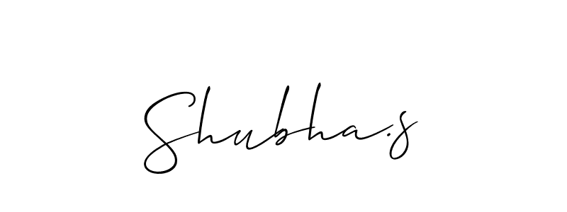 How to make Shubha.s signature? Allison_Script is a professional autograph style. Create handwritten signature for Shubha.s name. Shubha.s signature style 2 images and pictures png