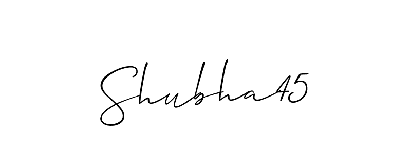 You can use this online signature creator to create a handwritten signature for the name Shubha45. This is the best online autograph maker. Shubha45 signature style 2 images and pictures png