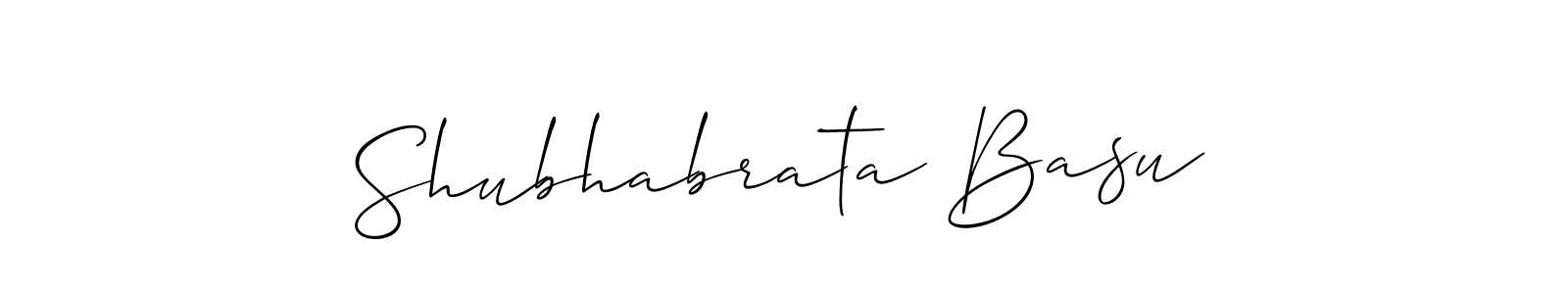 How to Draw Shubhabrata Basu signature style? Allison_Script is a latest design signature styles for name Shubhabrata Basu. Shubhabrata Basu signature style 2 images and pictures png