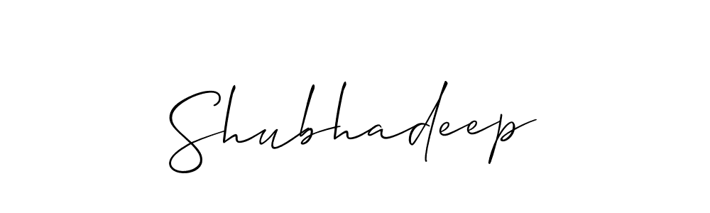 How to make Shubhadeep name signature. Use Allison_Script style for creating short signs online. This is the latest handwritten sign. Shubhadeep signature style 2 images and pictures png