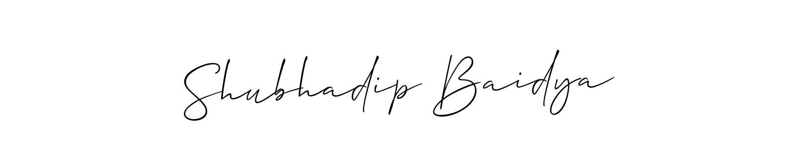 This is the best signature style for the Shubhadip Baidya name. Also you like these signature font (Allison_Script). Mix name signature. Shubhadip Baidya signature style 2 images and pictures png