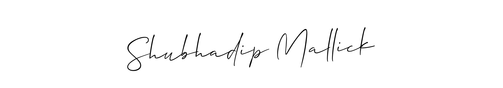 Use a signature maker to create a handwritten signature online. With this signature software, you can design (Allison_Script) your own signature for name Shubhadip Mallick. Shubhadip Mallick signature style 2 images and pictures png