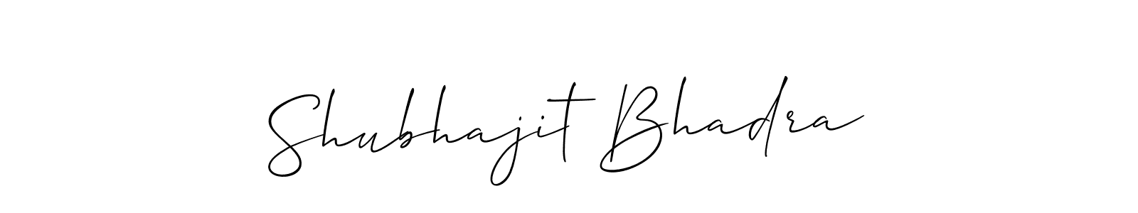 Also we have Shubhajit Bhadra name is the best signature style. Create professional handwritten signature collection using Allison_Script autograph style. Shubhajit Bhadra signature style 2 images and pictures png
