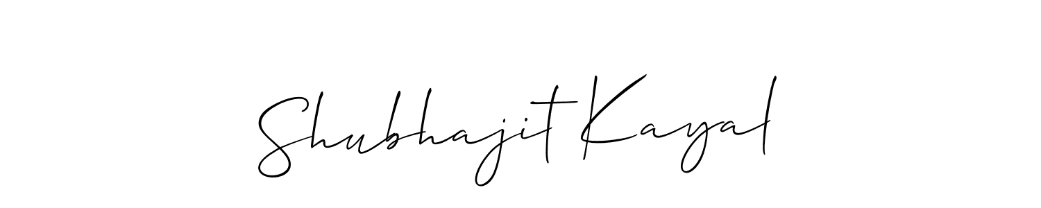 Make a short Shubhajit Kayal signature style. Manage your documents anywhere anytime using Allison_Script. Create and add eSignatures, submit forms, share and send files easily. Shubhajit Kayal signature style 2 images and pictures png