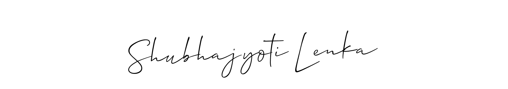 if you are searching for the best signature style for your name Shubhajyoti Lenka. so please give up your signature search. here we have designed multiple signature styles  using Allison_Script. Shubhajyoti Lenka signature style 2 images and pictures png