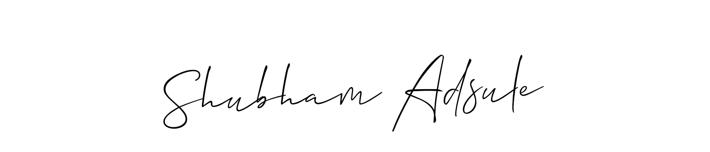 Also we have Shubham Adsule name is the best signature style. Create professional handwritten signature collection using Allison_Script autograph style. Shubham Adsule signature style 2 images and pictures png