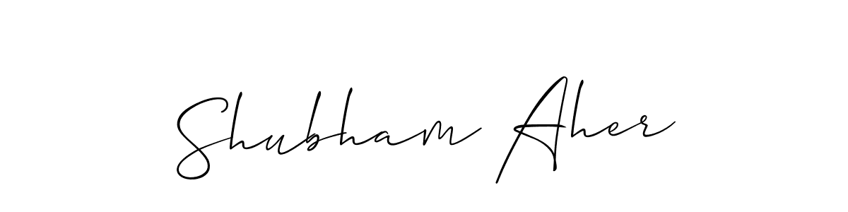 Also we have Shubham Aher name is the best signature style. Create professional handwritten signature collection using Allison_Script autograph style. Shubham Aher signature style 2 images and pictures png