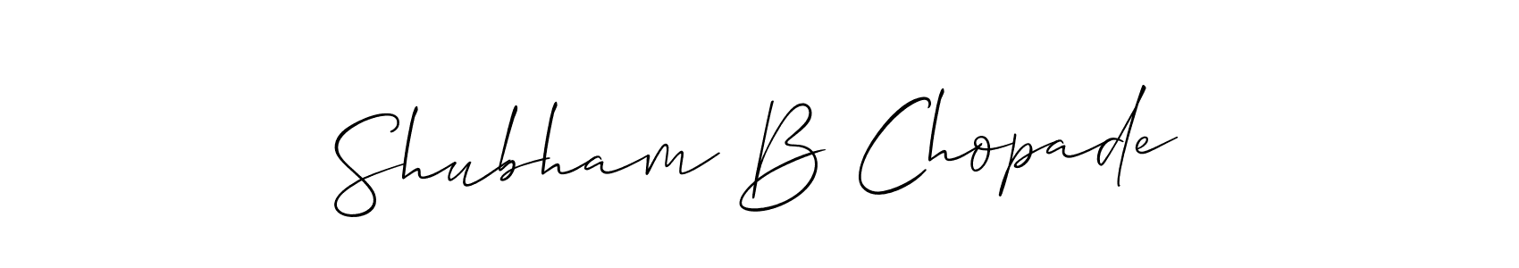 How to make Shubham B Chopade signature? Allison_Script is a professional autograph style. Create handwritten signature for Shubham B Chopade name. Shubham B Chopade signature style 2 images and pictures png