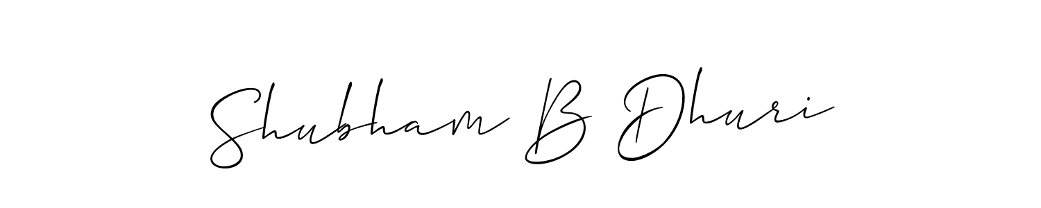 Use a signature maker to create a handwritten signature online. With this signature software, you can design (Allison_Script) your own signature for name Shubham B Dhuri. Shubham B Dhuri signature style 2 images and pictures png