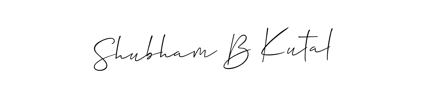 This is the best signature style for the Shubham B Kutal name. Also you like these signature font (Allison_Script). Mix name signature. Shubham B Kutal signature style 2 images and pictures png