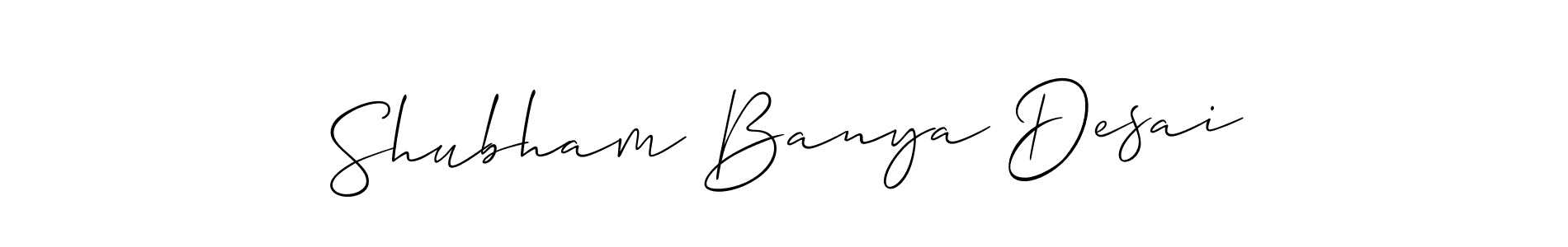 You should practise on your own different ways (Allison_Script) to write your name (Shubham Banya Desai) in signature. don't let someone else do it for you. Shubham Banya Desai signature style 2 images and pictures png