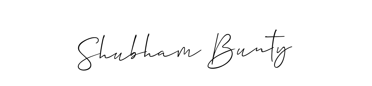 Use a signature maker to create a handwritten signature online. With this signature software, you can design (Allison_Script) your own signature for name Shubham Bunty. Shubham Bunty signature style 2 images and pictures png