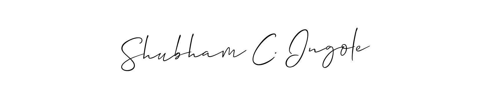 See photos of Shubham C. Ingole official signature by Spectra . Check more albums & portfolios. Read reviews & check more about Allison_Script font. Shubham C. Ingole signature style 2 images and pictures png