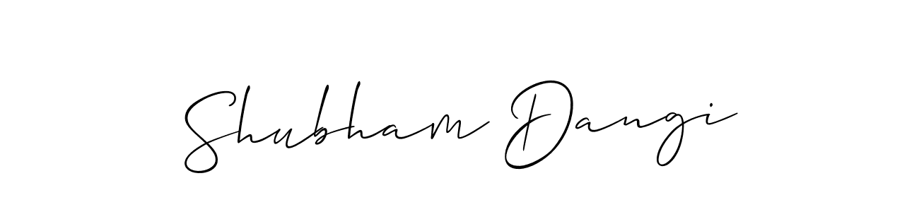 Shubham Dangi stylish signature style. Best Handwritten Sign (Allison_Script) for my name. Handwritten Signature Collection Ideas for my name Shubham Dangi. Shubham Dangi signature style 2 images and pictures png