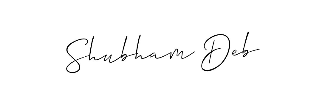 You should practise on your own different ways (Allison_Script) to write your name (Shubham Deb) in signature. don't let someone else do it for you. Shubham Deb signature style 2 images and pictures png