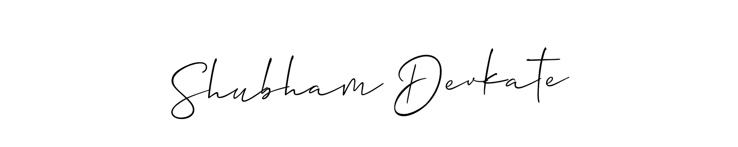 Allison_Script is a professional signature style that is perfect for those who want to add a touch of class to their signature. It is also a great choice for those who want to make their signature more unique. Get Shubham Devkate name to fancy signature for free. Shubham Devkate signature style 2 images and pictures png