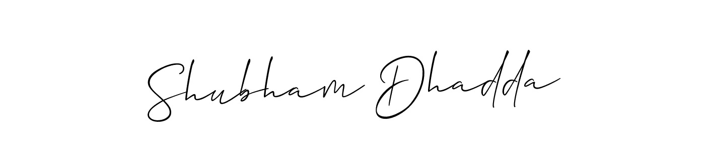 How to make Shubham Dhadda signature? Allison_Script is a professional autograph style. Create handwritten signature for Shubham Dhadda name. Shubham Dhadda signature style 2 images and pictures png