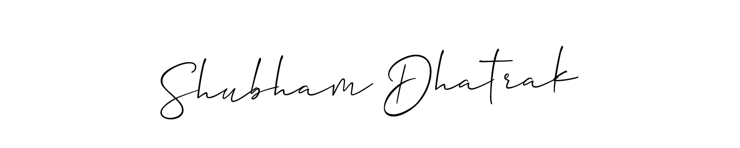 Shubham Dhatrak stylish signature style. Best Handwritten Sign (Allison_Script) for my name. Handwritten Signature Collection Ideas for my name Shubham Dhatrak. Shubham Dhatrak signature style 2 images and pictures png