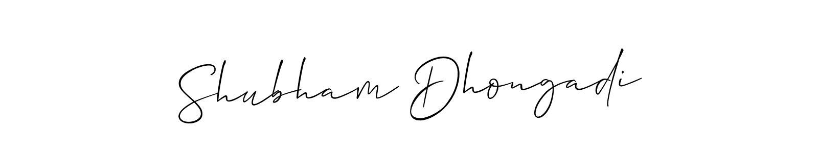 Also we have Shubham Dhongadi name is the best signature style. Create professional handwritten signature collection using Allison_Script autograph style. Shubham Dhongadi signature style 2 images and pictures png