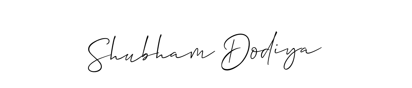 Make a beautiful signature design for name Shubham Dodiya. With this signature (Allison_Script) style, you can create a handwritten signature for free. Shubham Dodiya signature style 2 images and pictures png